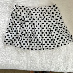 Blue Fish pleated black polka-dot tennis skirt, size L